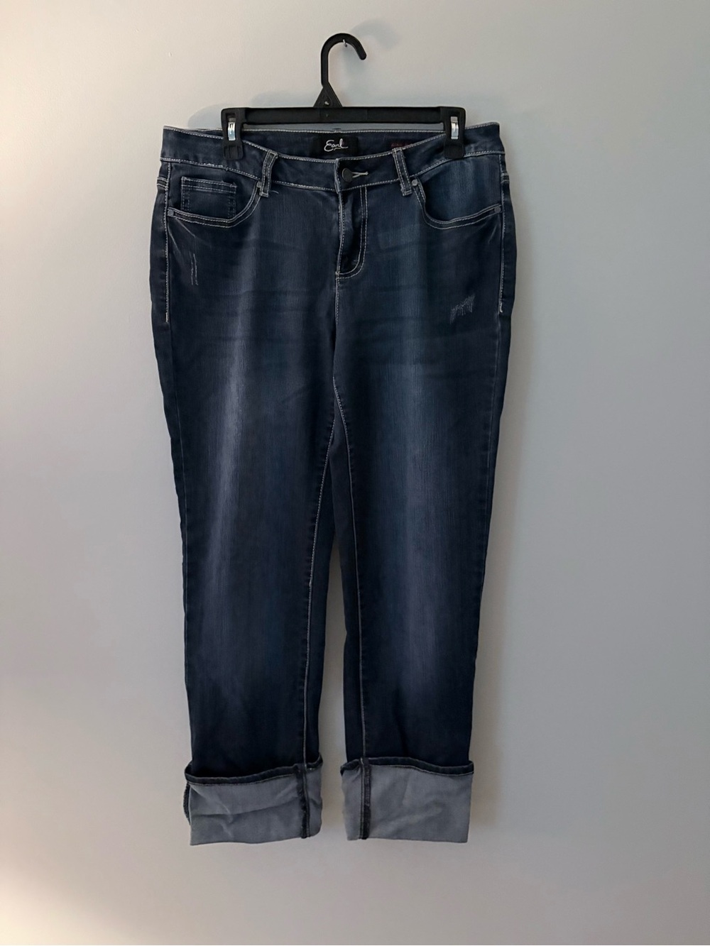 Earl Jeans Cropped Boyfriend Jeans with Cuffed Hem SIZE 12